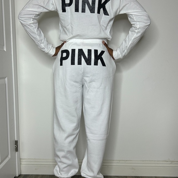 PINK Originals LE White Glitter Campus Sweatpants (NWT) - Picture 10 of 15